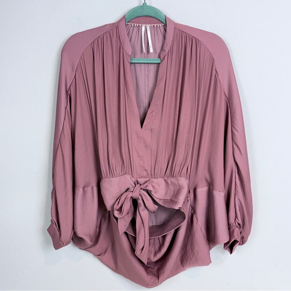 Anthropologie Mauve Bat Wing Cropped Top XS